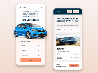 Carcraft Mobile app app design car ios ios app mobile mobile ui ui user interface vehicle