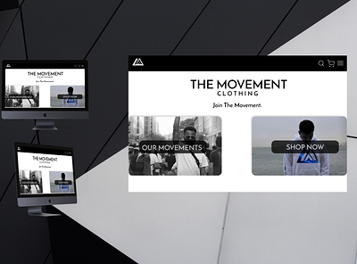 Daily UI 003 black and white clothing brand dailyui 003 dailyuichallenge landing page design landingpage minimilist the movement themovementclothing