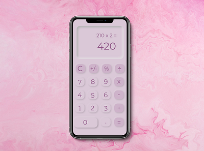Daily UI 004: Neomorphic Calculator calculator ui dailyui004 dailyuichallenge light pink minimal neomorphism pink sleek