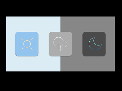 Daily UI 005: Weather App Redesign app icon clean ui daily ui 005 dailyuichallenge forecast minimal night rain sleek sun weather weather app weather icon