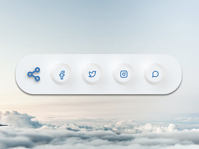Daily UI 010: Neomorphic Social Share clean clean ui daily ui daily ui 010 dailyuichallenge facebook instagram messages minimal nemorphic neomorphism simple simple ui sleek social share social share button social sharing socials text twitter