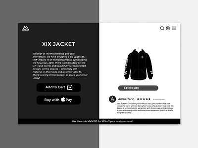 Daily UI 012 black and white clean clean ui clothing brand daily 100 challenge daily ui daily ui 012 dailyuichallenge desktop ecommerce app ecommerce shop ecommerce website ecommerce website design fashion minimal minimalistic sleek streetwear the movement the movement clothing