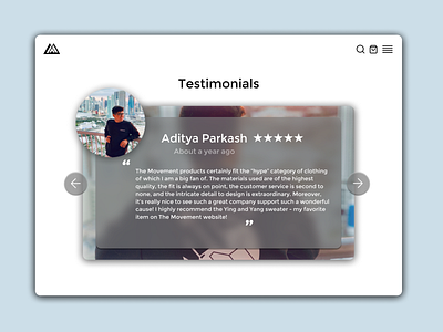 Daily UI 039 clean clothingbrand daily 100 challenge daily ui daily ui 039 daily ui 39 dailyuichallenge ecommerce app ecommerce design ecommerce shop reviews reviewsdesign reviewsui simple testimonial testimonials testimonialsdesign testimonialui themovement themovementclothing