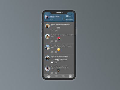 Daily UI 047 activity feed activity feed design activity feed ui clean ui daily 100 challenge daily ui daily ui 047 daily ui challenge darkmode money transfer nightmode payment app simple ui uiux user experience user interface ux venmo venmo redesign venmo ui