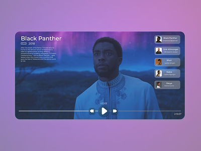 Daily UI 057 black panther chadwick boseman clean daily ui daily ui 057 daily ui 57 dailyuichallenge figma figmadesign legend marvel minimal rip tribute ui user experience userinterface ux video player video player design