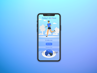 Daily UI 062 blue blue gradient clean daily ui daily ui 062 dailyuichallenge exercise figma figmadesign fitness jogging minimal running ui user experience userinterface ux workout app workout of the day workout tracker