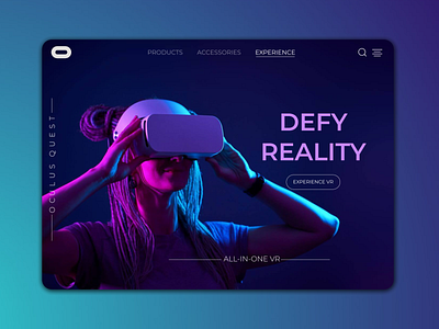 Daily UI 073 clean daily ui daily ui 073 daily ui 73 dailyuichallenge facebook fb figma landing page minimal oculus oculus quest redesign ui user experience userinterface ux virtual reality virtualreality vr