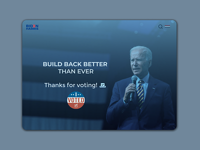 Daily UI 077 biden clean daily ui daily ui 077 daily ui 77 dailyuichallenge election election day figma figmadesign joe biden minimal simple thank you thank you page ui usa ux vote voting