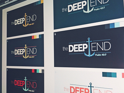 Deep End Logo anchor color comps design illustration logo mock ups