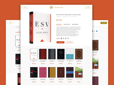 ESV Bible Finder app bible books clean layout responsive store ui ux web web design website
