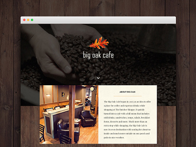 Big Oak Cafe cafe coffee grid layout onepage responsive video background web website wood