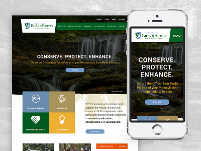 PA Parks & Forests Foundation design grid layout mobile outdoor pa pennsylvania responsive ui web website