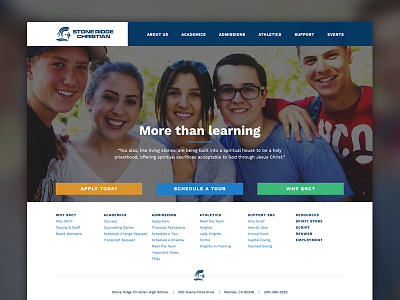 School Homepage education grid landing page responsive school ui ux web website