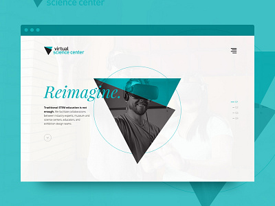 Virtual Science Center Draft clean homepage landing responsive science simple ui ux virtual reality web web design website