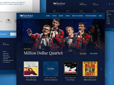 Totem Pole Playhouse grid homepage responsive theater theatre ui web web design website