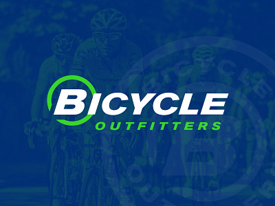 Bicycle Outfitters Logo Concept bicycle blue brand cycling green identity logo logo design mark shop