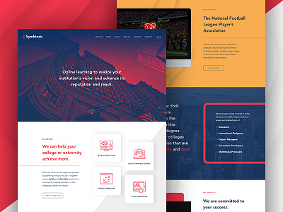 Symbiosis Homepage education grid homepage layout learning nyc ui ux web web design website