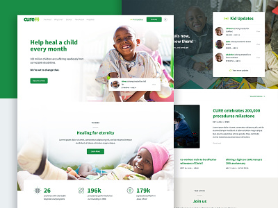 Cure.org Homepage cure homepage kids layout nonprofit responsive ui ux web web design website