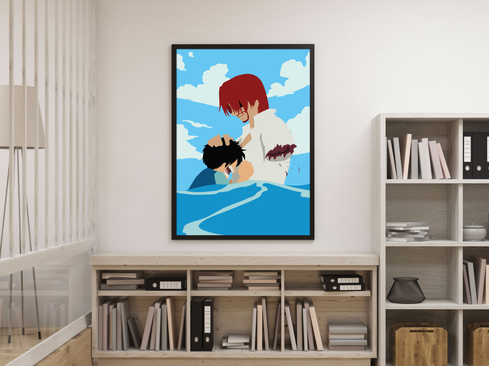 The anime boyand the blue sky - Anime - Posters and Art Prints | TeePublic