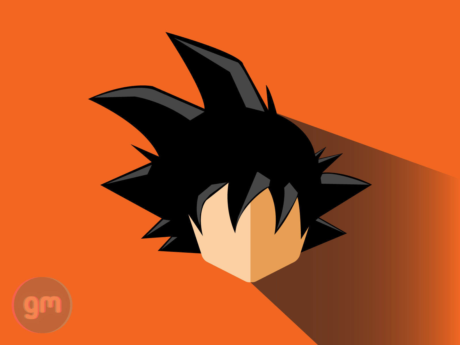  Flat design of goku from DragonBall Z - Saiyan Saga by 