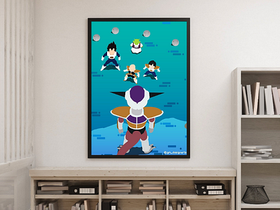 Dragonball Namekbattle - flat printable poster anime design dragonball flat art frieza goku graphic design illustration illustrator poster art posters vector art wall art