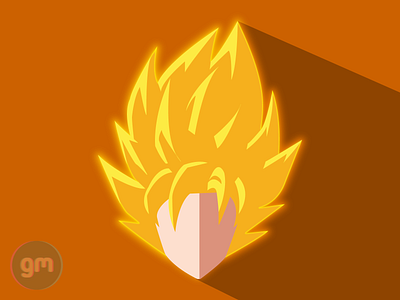 Flat art of Goku SSJ from Dragoball Z - Frieza Saga