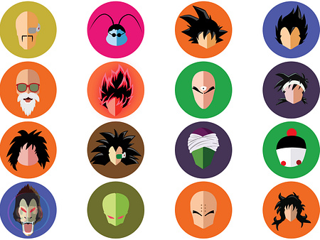 Flata art of all characters of Saiyan Saga - Dragonball Z by ...