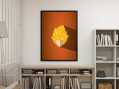 Dragonball Goku SSJ - flat digital printable poster 2d 2d art anime design dragonball dragonballz flat art goku graphic design illustration illustrator minimalist minimalist art poster poster art super saiyan vector vector art wall art