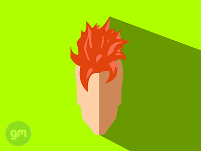Flat art of Android 16 from Dragonball Z - Cell Saga