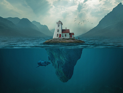 Island Manipulation adobe adobe photoshop graphicdesign illustration illustrator island manipulation photoshop sea