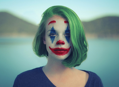Joker Mask art artwork branding effect face girl joker makeup mask photoshop portrait woman