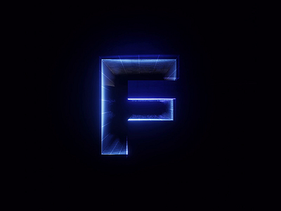 F Synthwave Style 3d animation font letter motion design render typeface typography