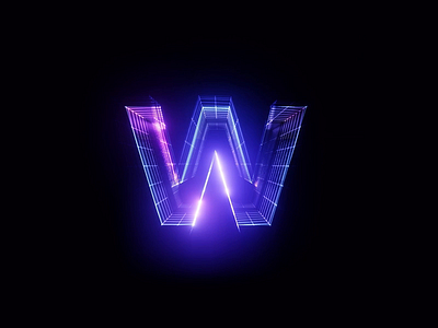 w Synthwave Style animation app font letter motion render typeface typography