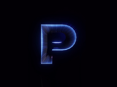 P Synthwave Style 3d animation font illustration letter motion synthwave type vaporwave