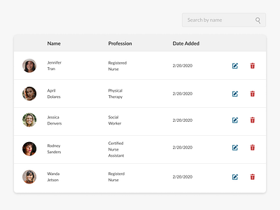 Roster management table design frontend design icons ui ux web webdesign