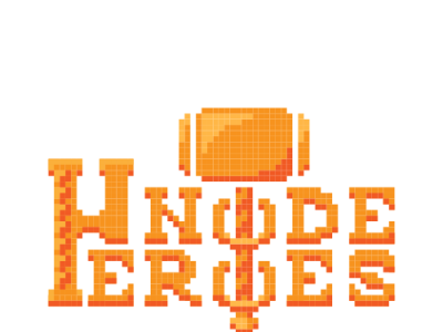 Node Heroes Logo 8 bit blockchain logo p2e pixel web3