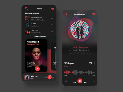Music Player App Design app app design application design mobile music app ui uidesign ux