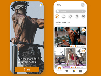 Fitly app design fitness mobile ui uidesign ux workout