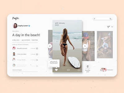 Profile based on Instagram layout profile ui ux webdesign