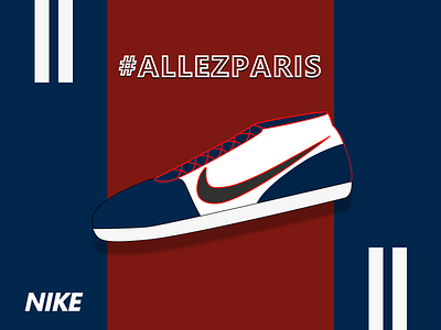 Casual shoes illustration Nike X PSG FC