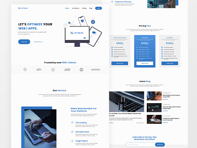 Optimization Web/Apps Service adobexd design figma landing page ui uidesign ux webdesign