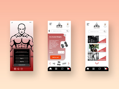 Gym app gym gym app mobile sport ux ui uxdesign xd