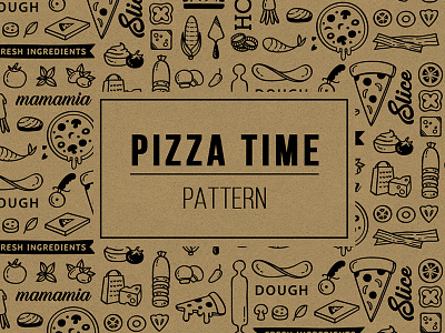 Pizza Time food icon pattern pizza slice