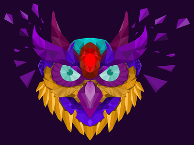 Lowpoly Owl illustrasi illustrator logo lowpoly owl