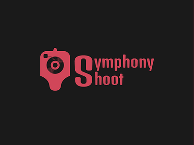 Symphony shoot Logo branding logo flat logo gun logo logo music logo vinyl disc player