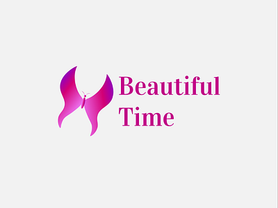 Beautiful Time beautiful branding butterfly flat logo logo
