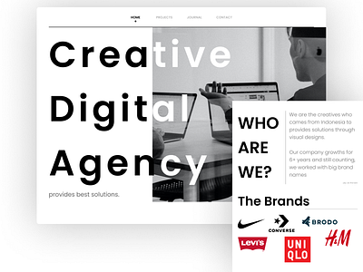 Creative Agency Homepage asymetric landing page layout light mode minimalist photography swiss style swiss style design typography website