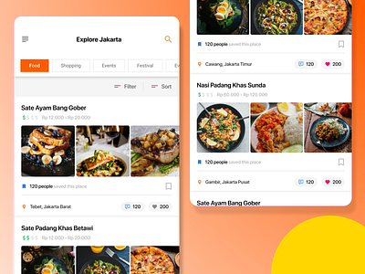 Design Exploration - Explore Jakarta design explore food food app mobile app design ui ux