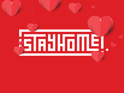 Stay Home illustration typography vector