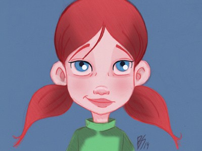 Pigtails animation character character design comics concept drawing girl illustration pigtails sketch